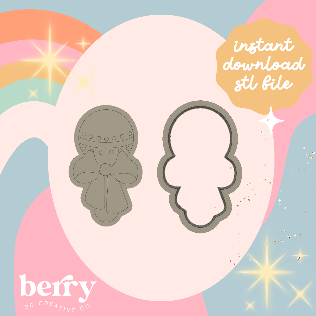 Rattle with Bow Cutter and Stamp stl file