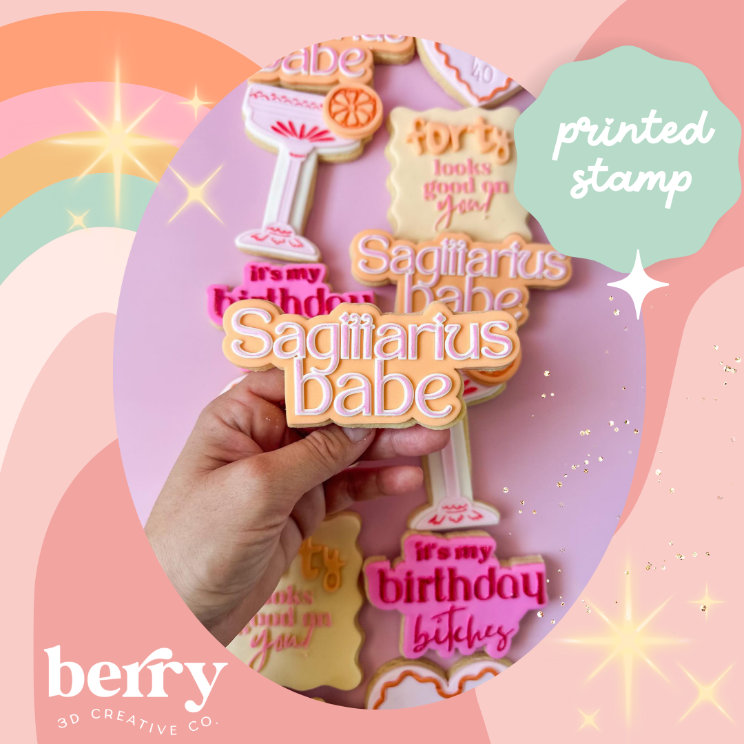 Sagittarius babe double outline debosser and matching cutter