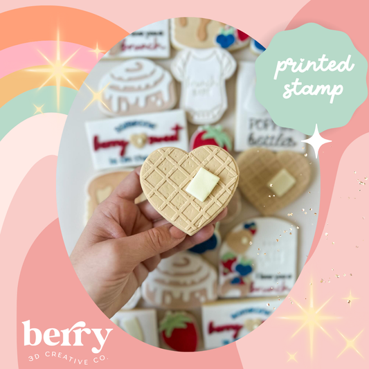 Waffle heart  Brunch Stamp and matching cutter