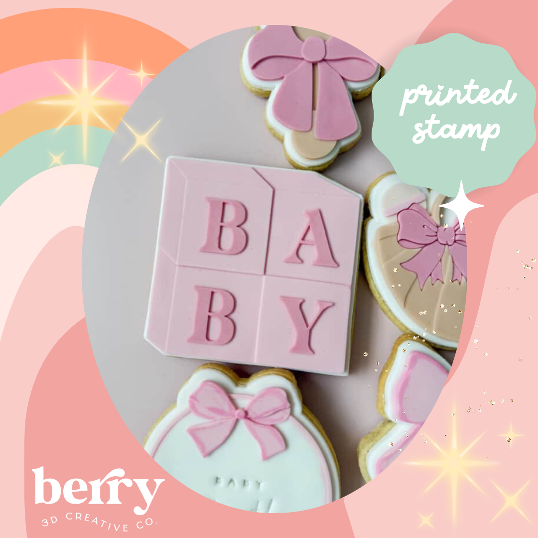 Baby Blocks stamp and matching cutter