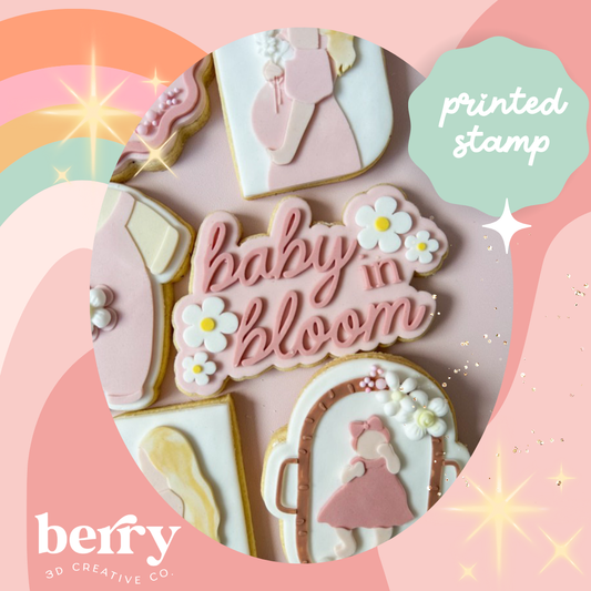 Baby in Bloom with Daisies Stamp and matching cutter