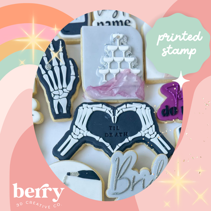 Skeleton heart hands debosser and matching cutter