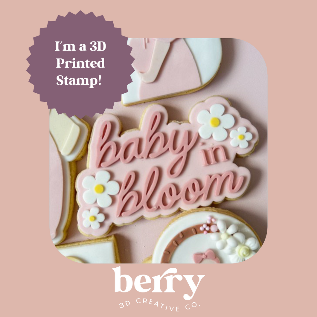 Baby in Bloom with Daisies Stamp and matching cutter