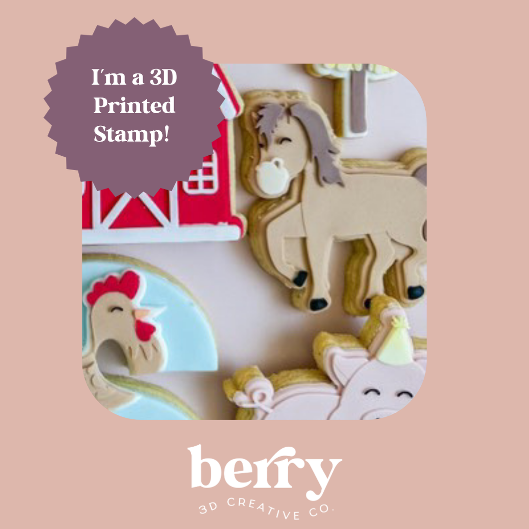 Horse/Pony  Barnyard/Farm Collection Stamp and matching cutter