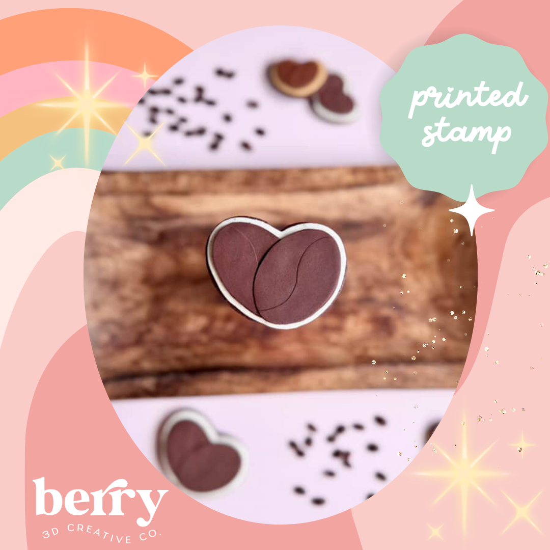 Coffee Bean Stamp and matching cutter