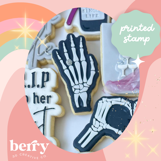 Skeleton Hand with ring debosser and matching cutter