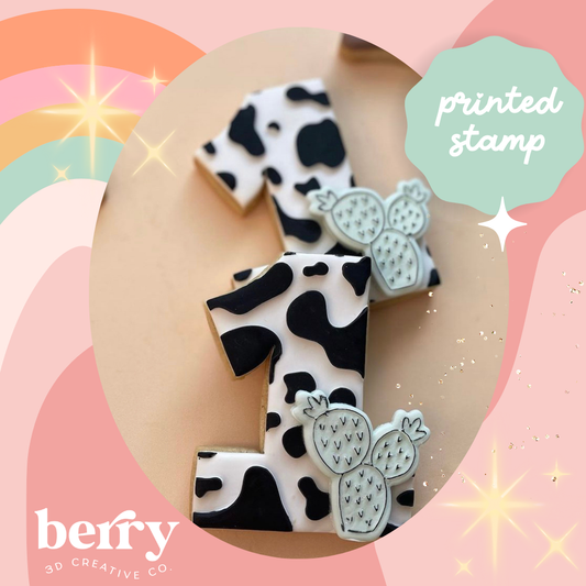 Cowprint Plate Debosser Stamp and matching cutter