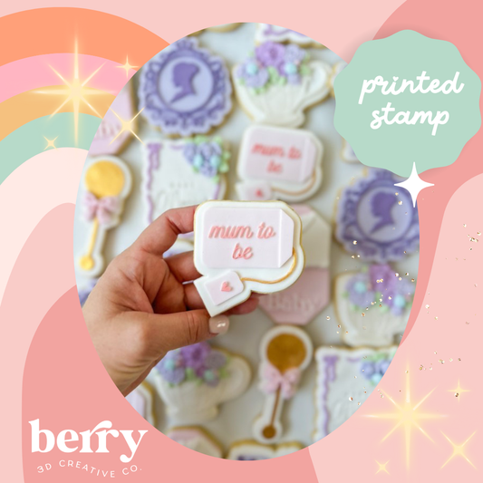 Mum to be tea bag stamp and matching cutter
