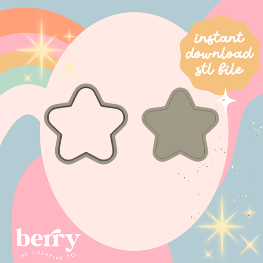 Star (blank for customisation) Stamp and cutter STL file