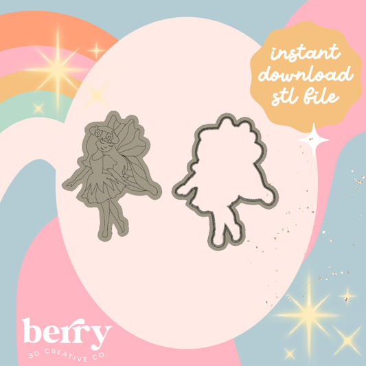 Fairy Cookie Cutter and Stamp stl file