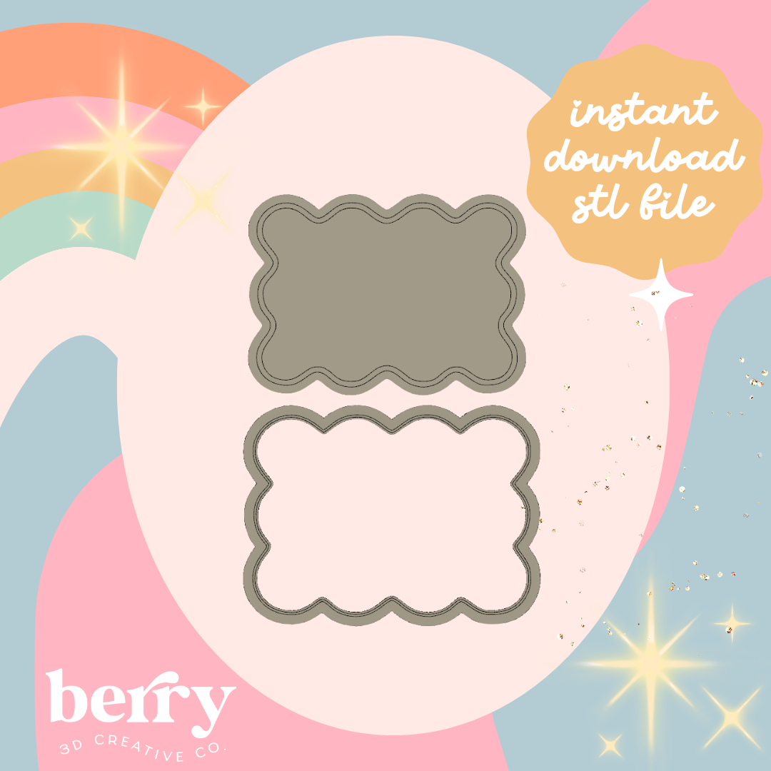 Wavy Rectangle Cutter and Stamp stl file