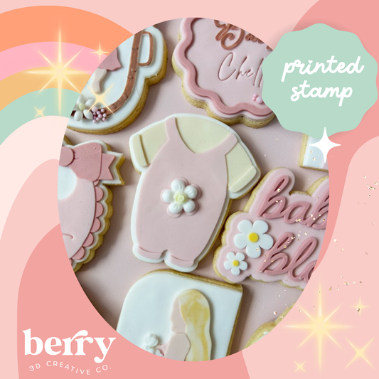 Baby flower Onesie- Baby In Bloom Collection Stamp and matching cutter