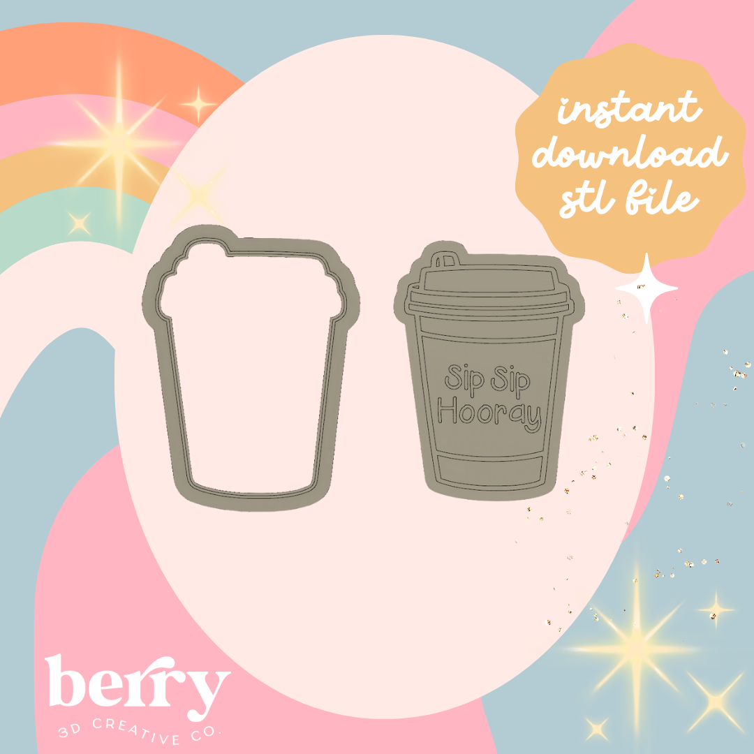 Sip Sip Hooray Embosser Cutter and Stamp stl file