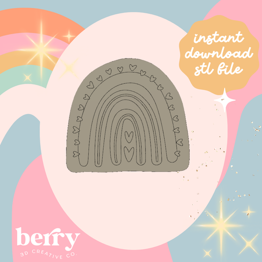 Rainbow Cookie Cutter and Stamp stl file