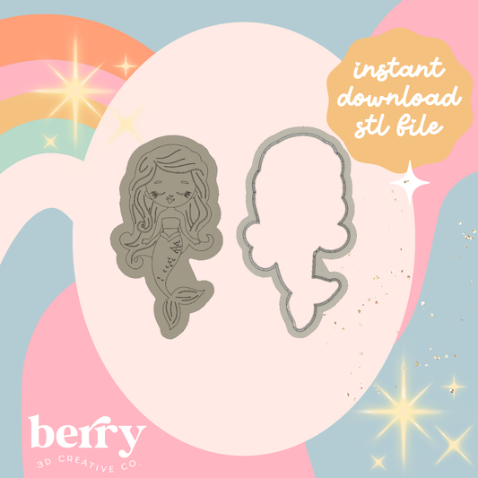 Mermaid Cutter and Stamp stl file