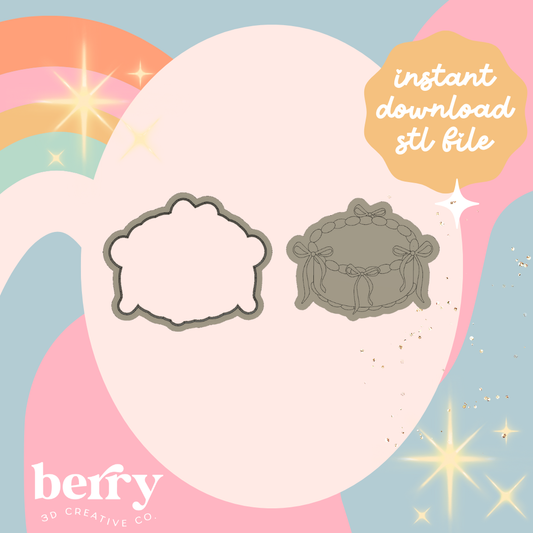 Cake with bows debosser Cutter and Stamp stl file