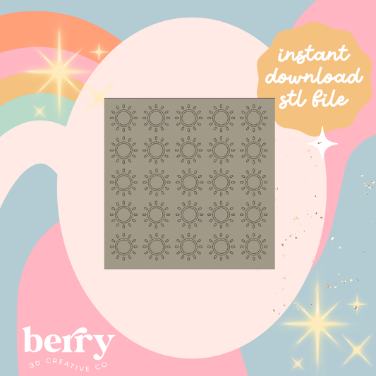 Sun Backing Stamp Cookie Cutter and Stamp stl file