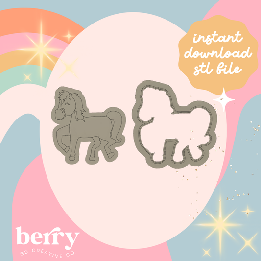 Horse/Pony- Barn Yard collection Stamp and cutter STL file