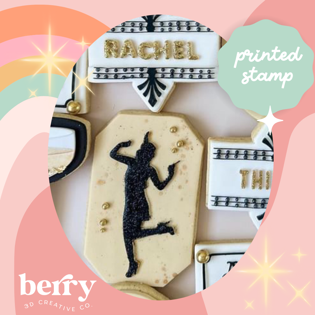 1920's Flapper dancing silhouette  debosser and matching cutter