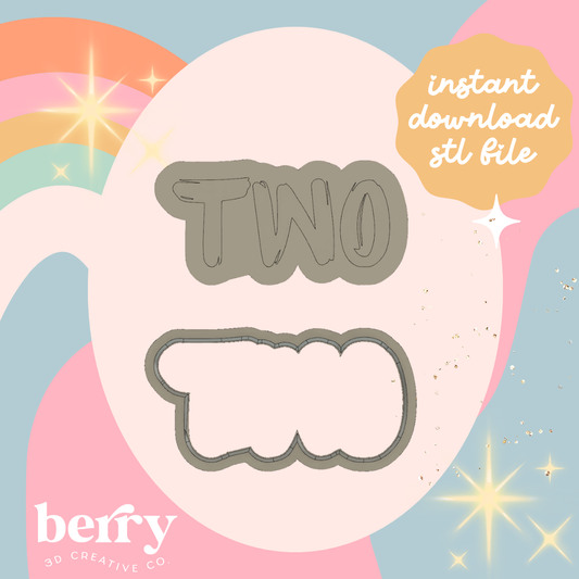 Two graffiti text Cookie Cutter and Stamp stl file