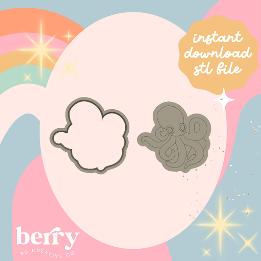 Octopus Cutter and Stamp stl file