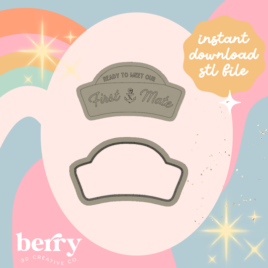 Ready to Meet our First Mate - Ahoy It's a Boy Collection cutter and Stamp stl file