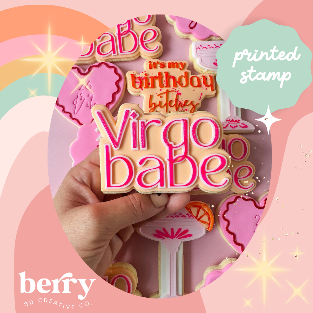 Virgo babe double outline debosser and matching cutter
