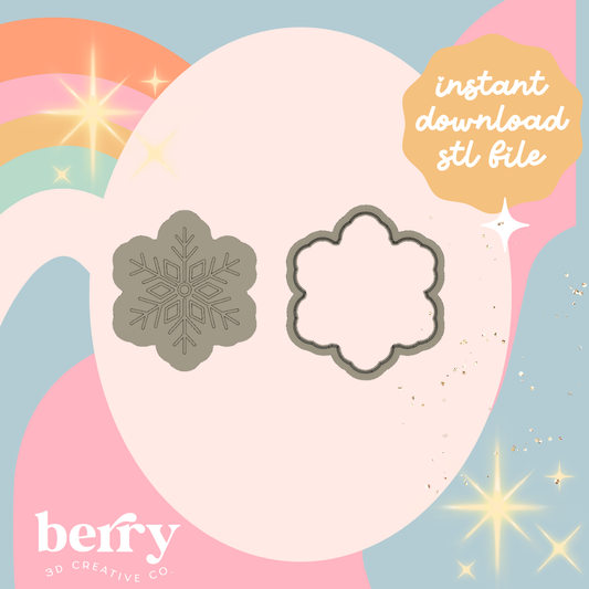 Snowflake Cutter and Stamp stl file