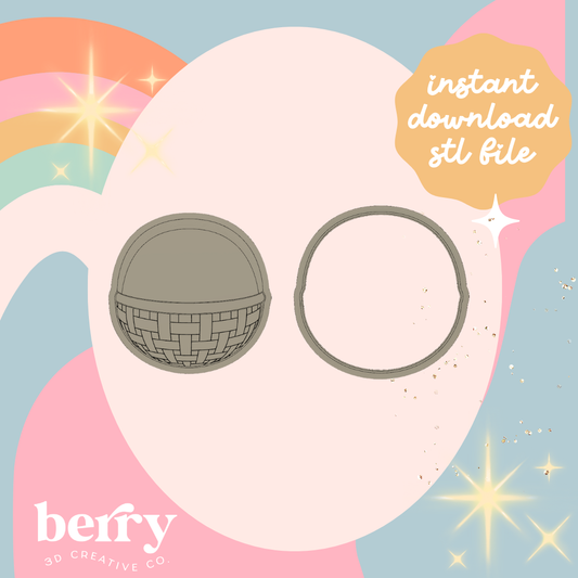 Basket Cookie Cutter and Stamp stl file