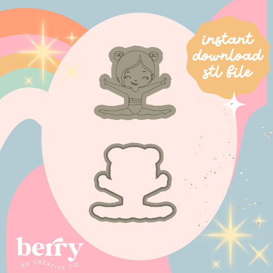 Gymnast in splits - Gymnastics Collection  cutter and Stamp stl file