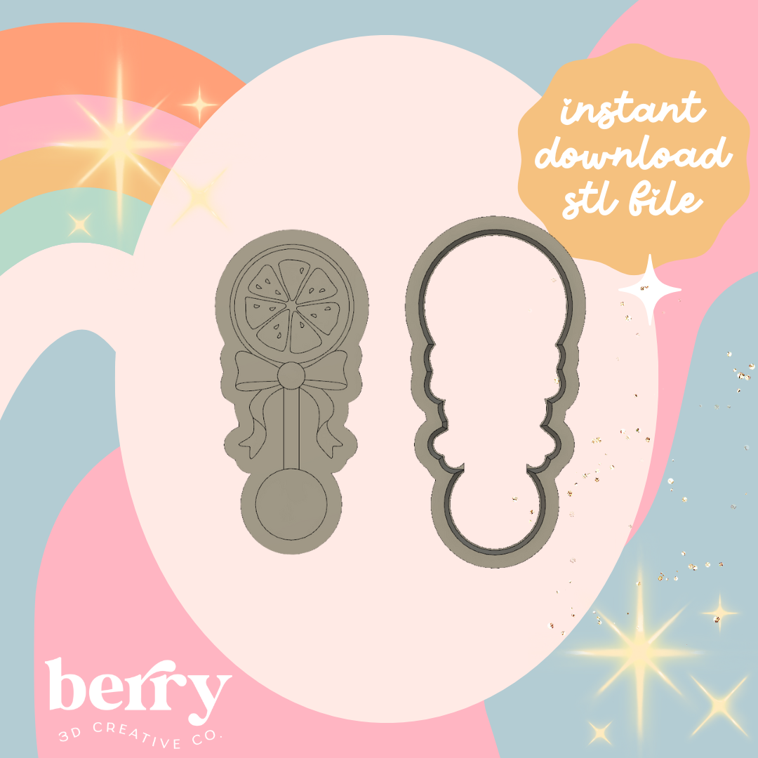 Lemon Baby  Rattle 1 Stamp and cutter STL file