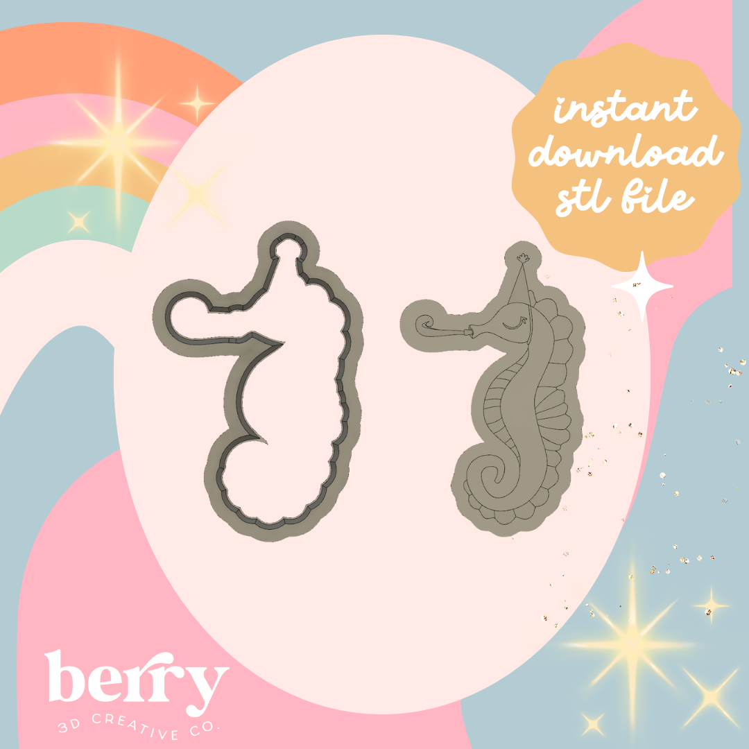 Seahorse - Mermaid Collection Cutter and Stamp stl file