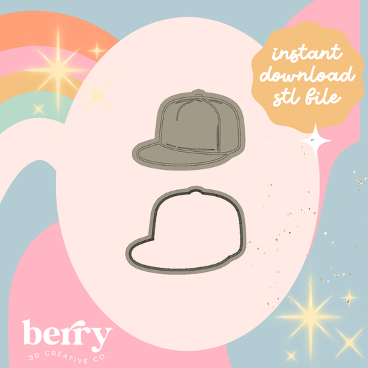 base ball Cap Cookie Cutter and Stamp stl file