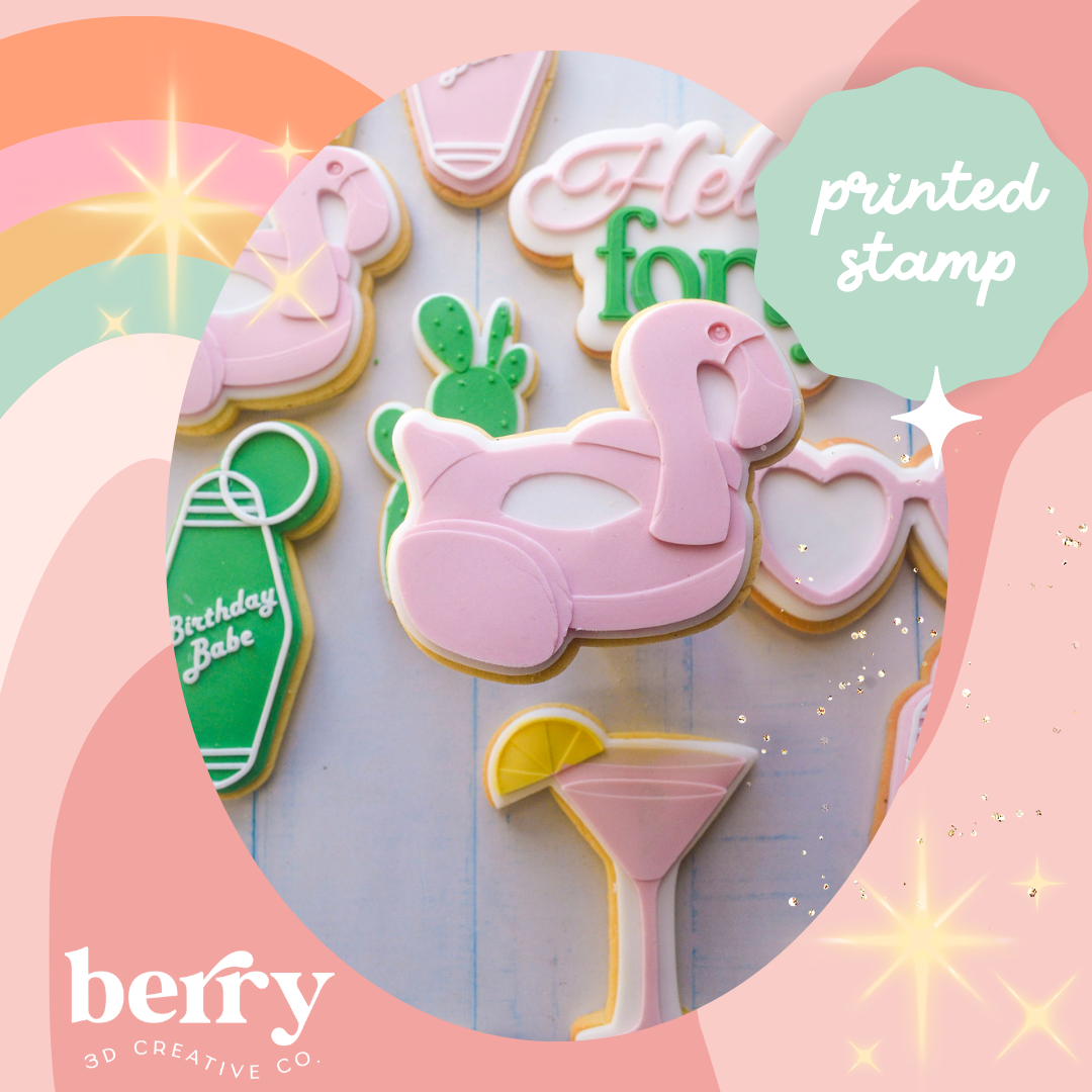 Flamingo Floaty Debosser and matching cutter