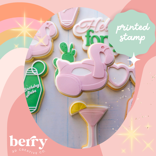 Flamingo Floaty Debosser and matching cutter