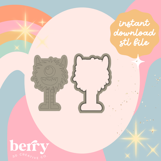 Hairy Monster Cookie Cutter and Stamp stl file