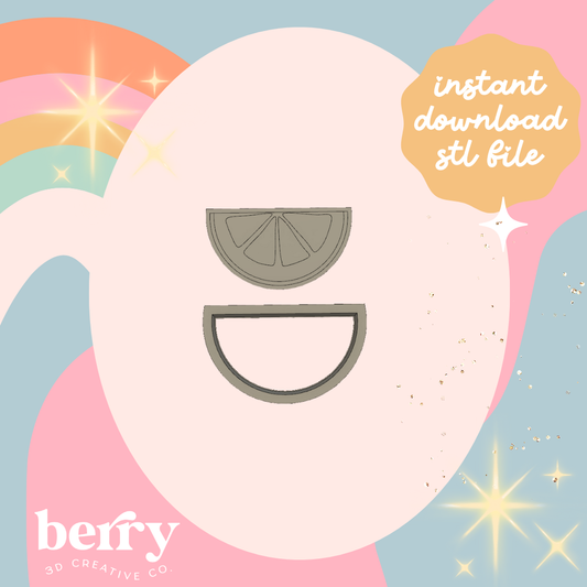 Lemon/Lime/ Orange Wedge  Stamp and cutter STL file