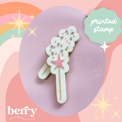 Magic fairy star Wand Debosser with matching cookie cutter
