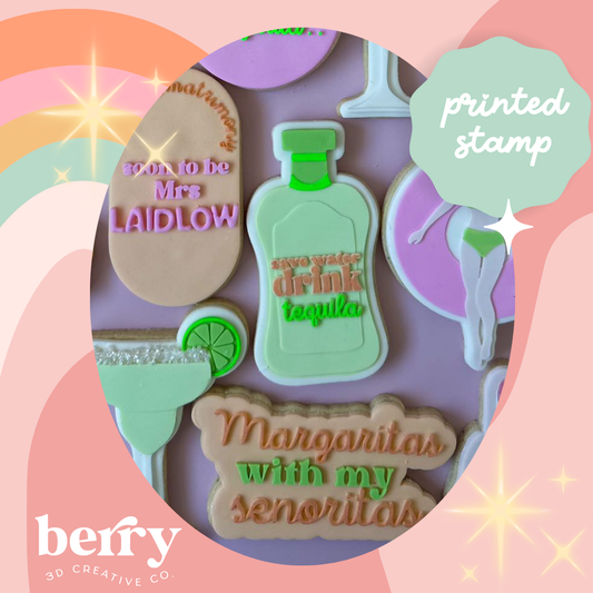 Save Water Drink Tequila Debossed Stamp and matching cutter