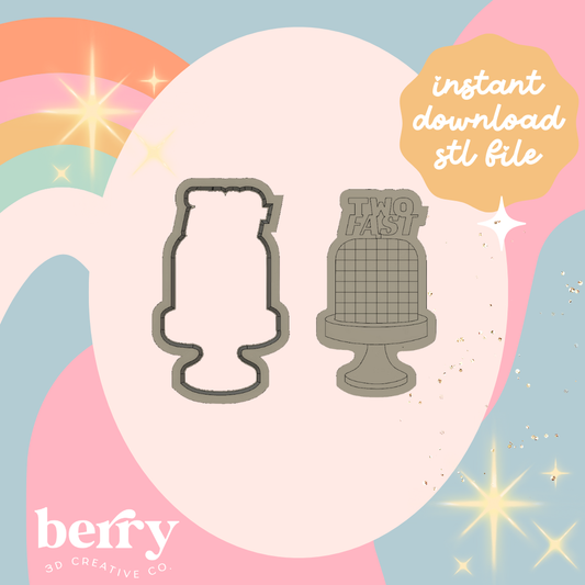 Two Fast Checkered Cake Cutter and Stamp stl file