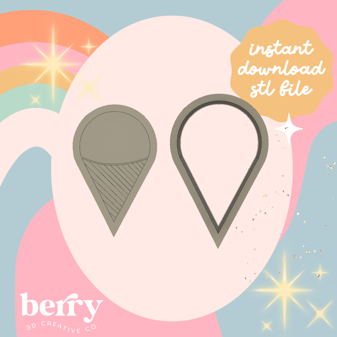 Snow Cone Stamp and cutter STL file