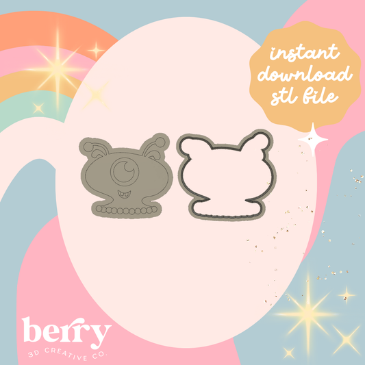 One Eyed Monster Cookie Cutter and Stamp stl file