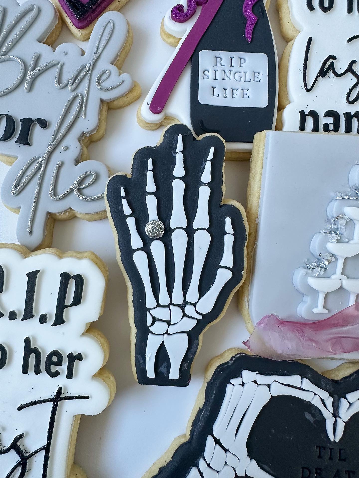 Skeleton Hand with ring debosser and matching cutter