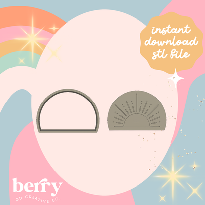 Rising sun Cookie Cutter and Stamp stl file