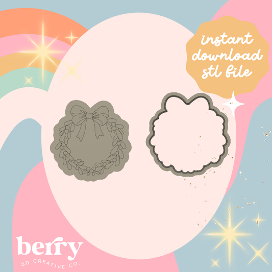 Christmas Wreath Stamp and cutter STL file