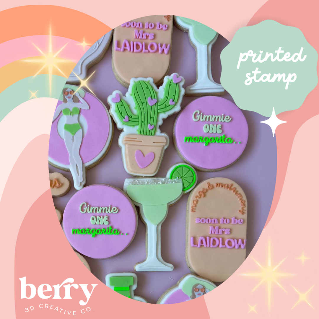 Cactus with hearts Stamp and matching cutter