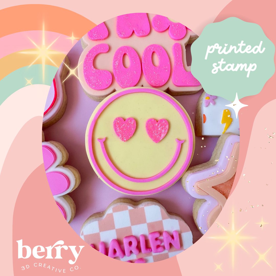 Heart Eyes Smiley Face Debosser and matching cutter