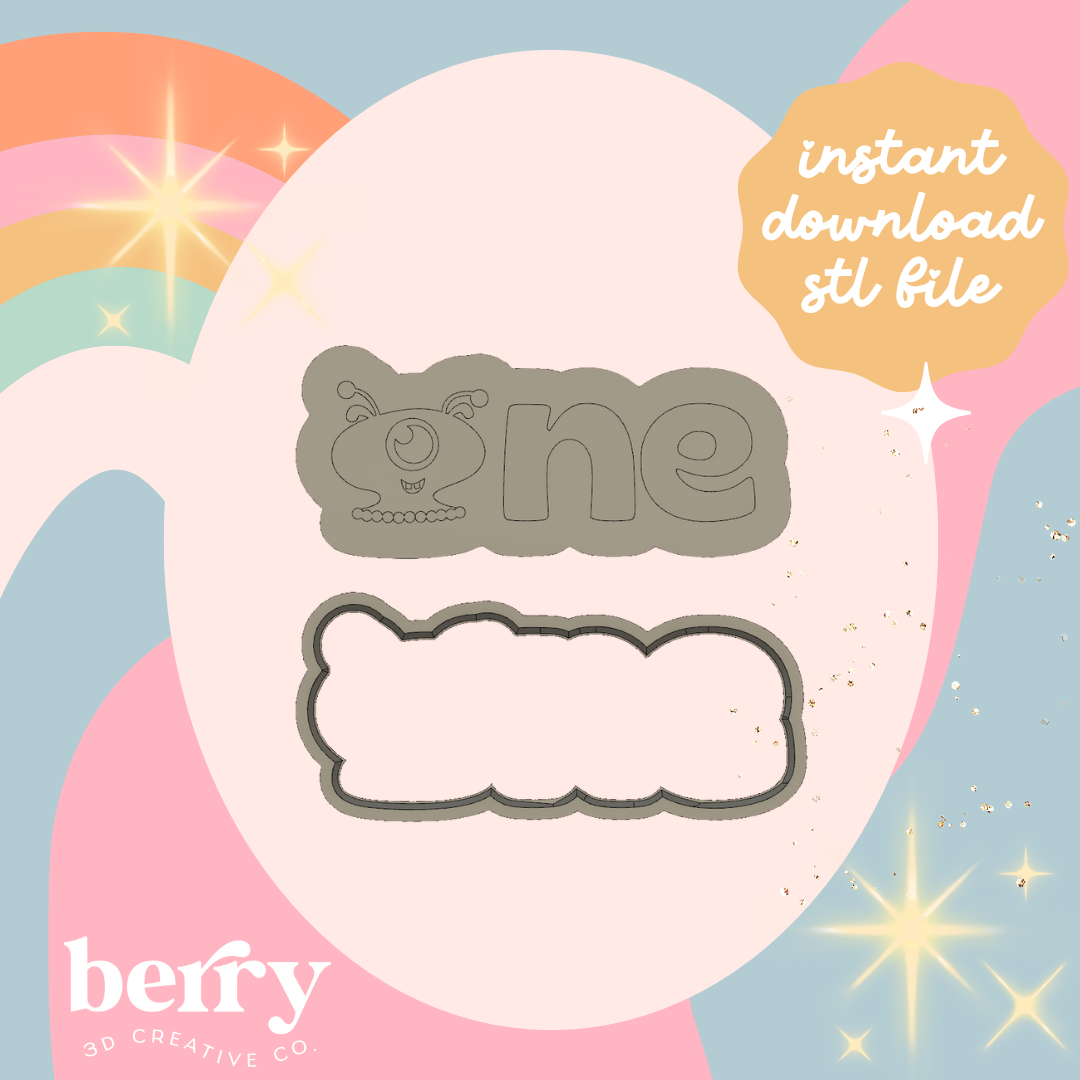 One with monster face Cookie Cutter and Stamp stl file