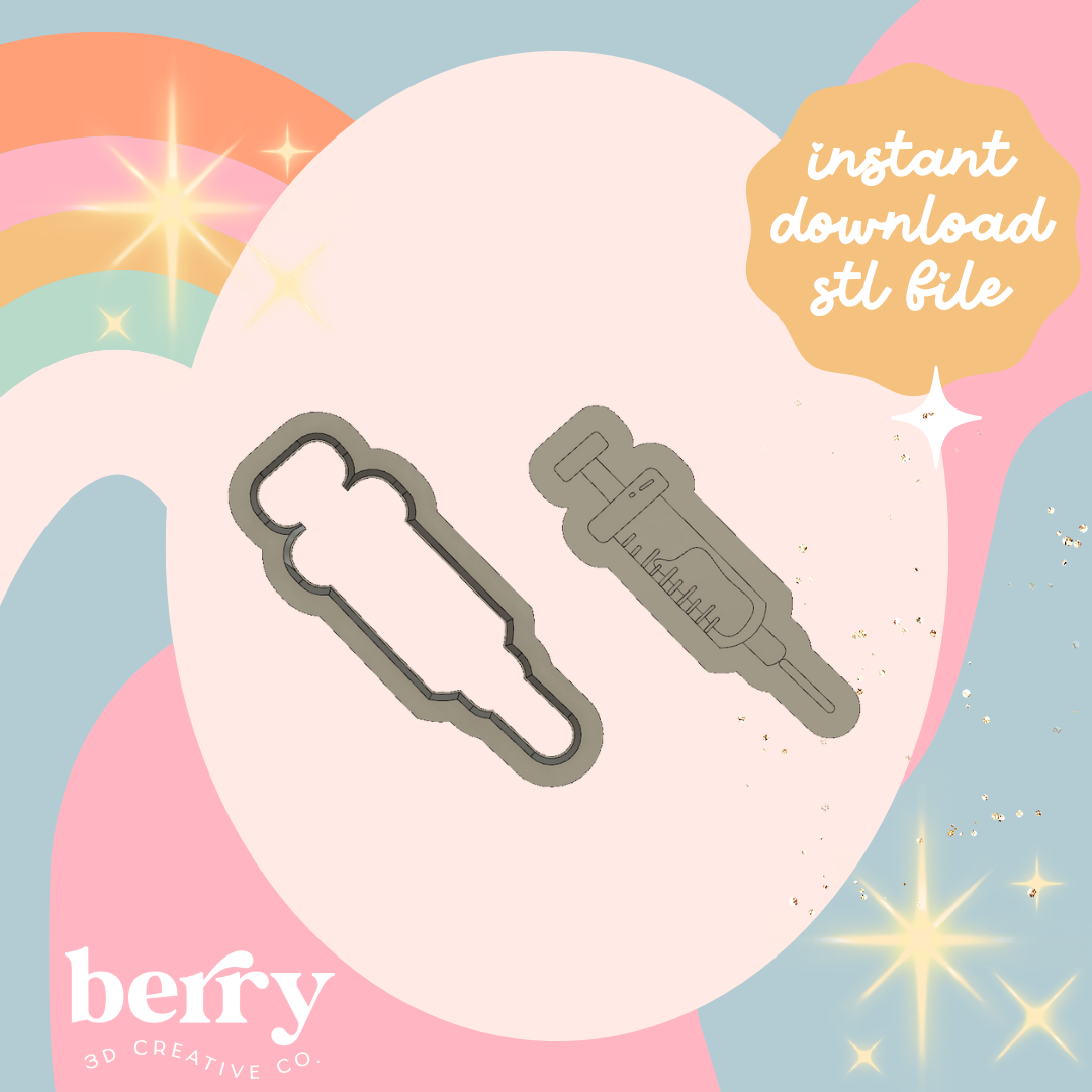 Needle/ Syringe Cutter and Stamp stl file