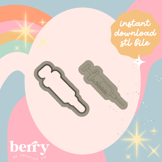 Needle/ Syringe Cutter and Stamp stl file